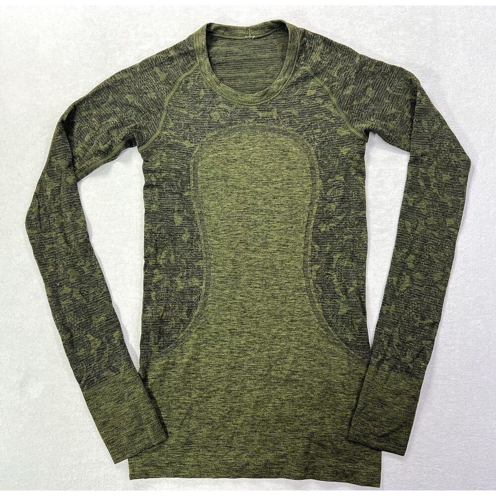 Lululemon Swiftly Tech Long Sleeve Crew Athletic Fitness Top Womens 4 Green
